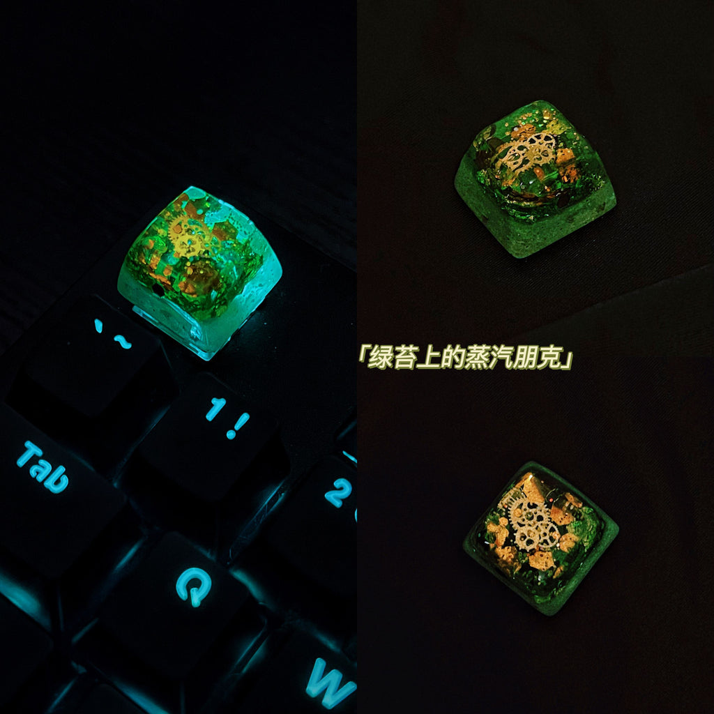 1 Piece Ice Rose/Polar Bear/Steampunk/Gear/Pond Fish/Koi/Stars Artisan Resin Keycaps ESC Mechanical Backlit Keyboard RGB Keycap