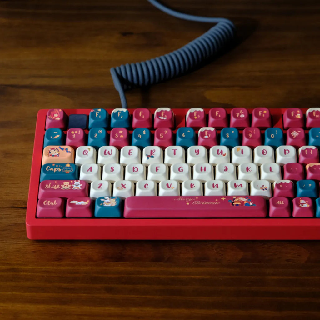 PBT Material Colorful rabbit and bear Dye Sublimation FOA Profile Keycap Set For MX switches Gaming Mechanical Keyboard