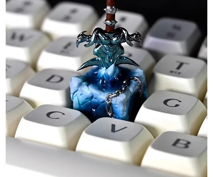 World of Warcraft Frostmourne Key Cap 3D Resin Keyboard Caps Custom MX Switch Handmade Anime Key Caps Mechanical Keyboard Gift
