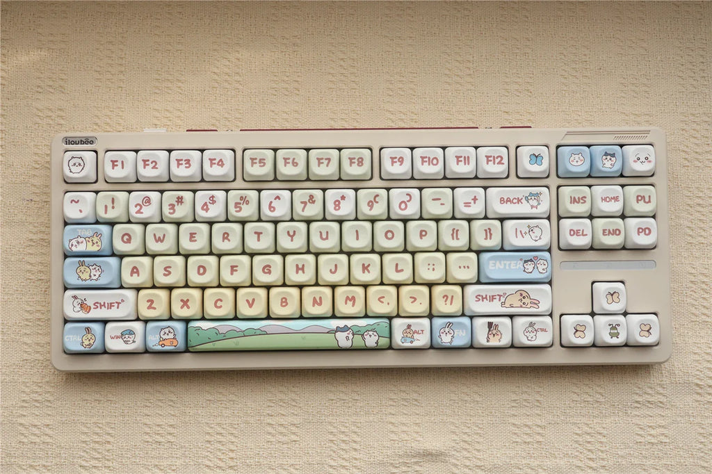 144 Keys/set Kohachi Keycaps MOA Profile GMK PBT Cute Anime Keycaps for Mechanical Keyboard Dye Sublimation Gaming Keycap