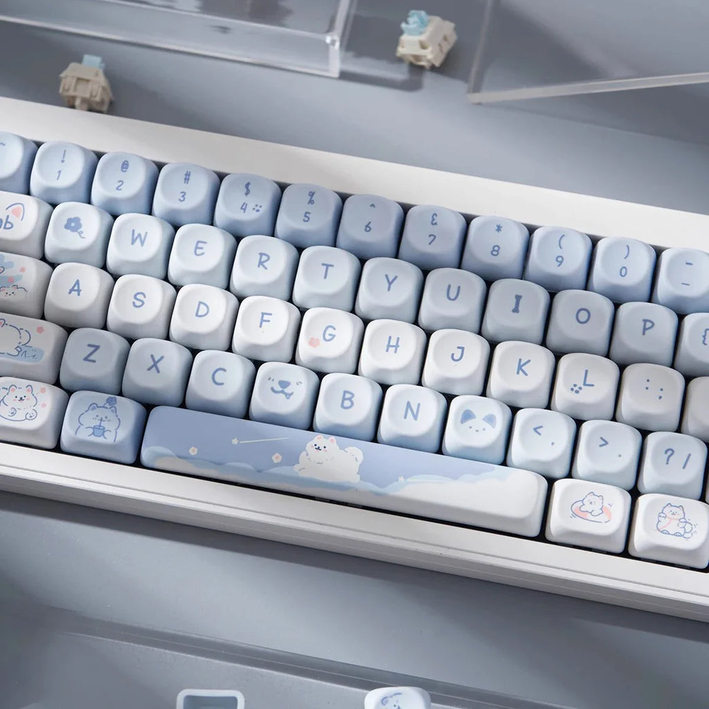 95 Keys/Set Key Caps Cartoon Puppy Cat Kitty MOA Profile PBT for DIY Custom Mechanical Gaming Keyboard Keycap Dye Sublimation