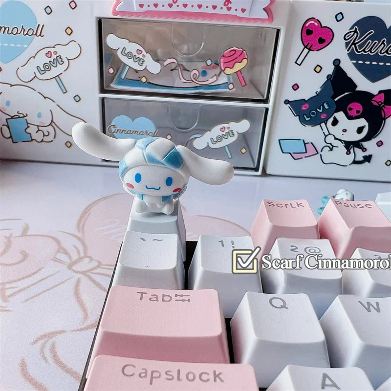 Sanrio Kawaii Cinnamorol Keycaps Mechanical Keyboard Caps Hello Kitty Pochacco Mx Axis Personalized Cartoon Esc Diy Key Cap Game