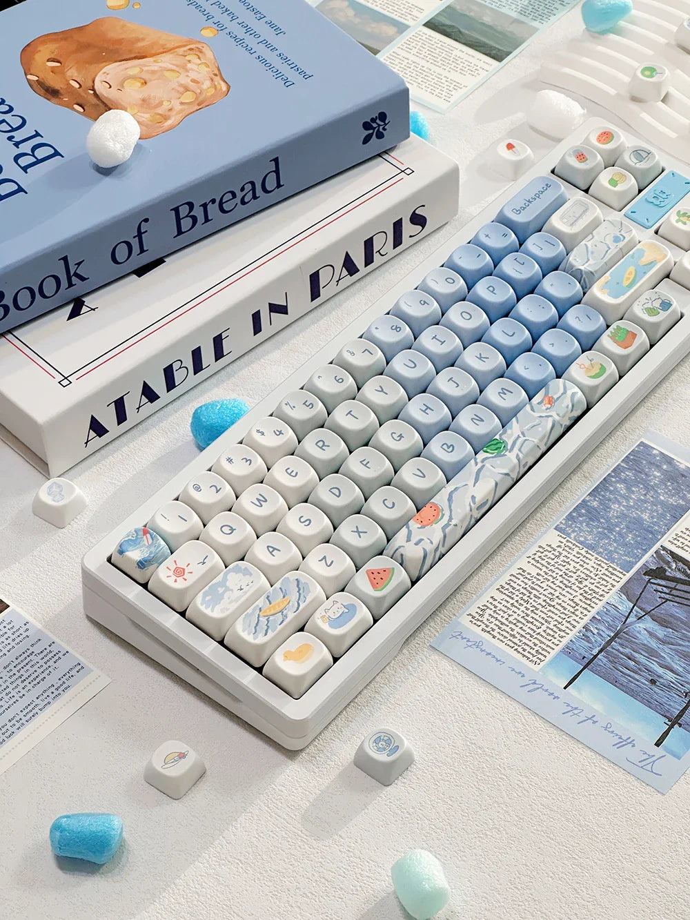 95 Keys MOA Profile PBT Keycaps for 61/64/68/84/75/87Keys Gaming Mechanical Keyboard AULA F75 GMK67 GMK87 Cartoon Cute Key Caps