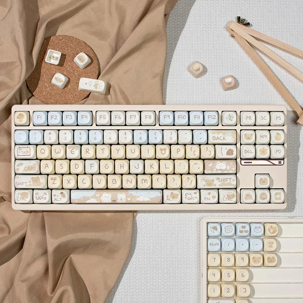Cats and Puppies Keycaps MOA Profile Thermal Sublimation PBT Keycaps Personalized Cute Keycap For 64/104/108 Mechanical keyboard