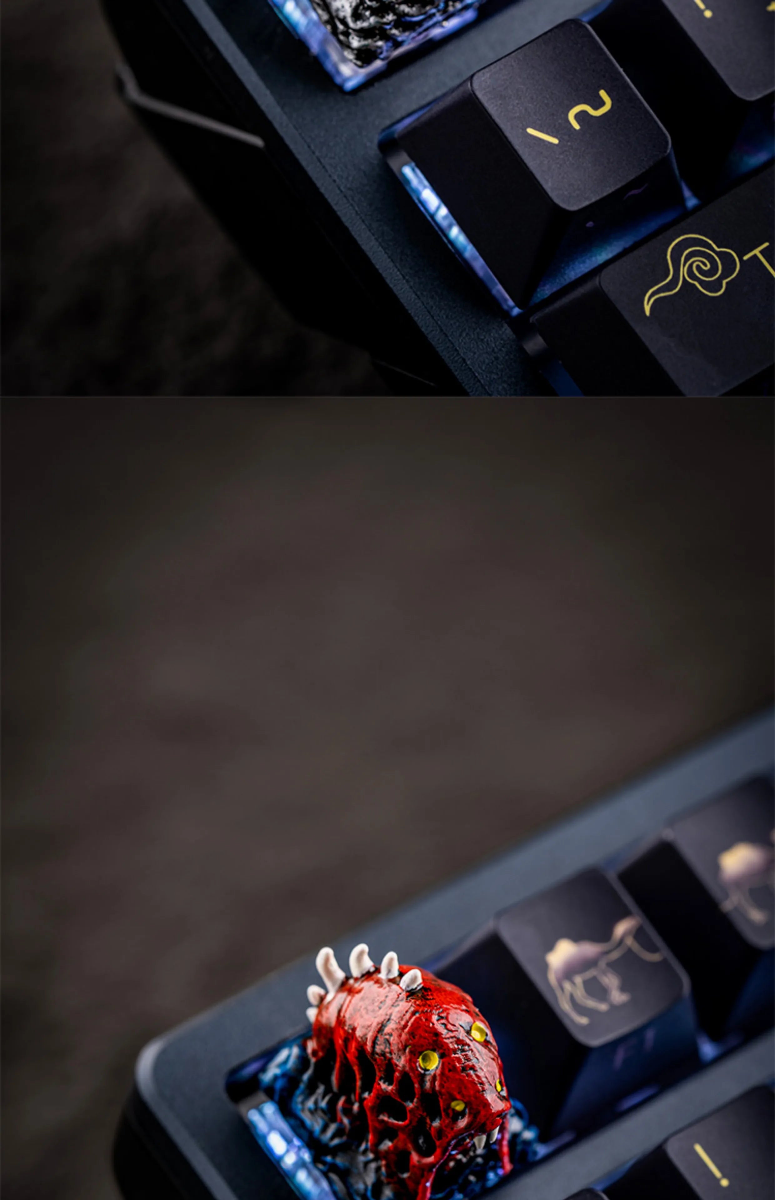 MonsterHunter Dragon Point Keycaps Anime Artisan Keyboard Cap Zinogre 3D Custom Gaming Decoration KeyCap for Mechanical Keyboard