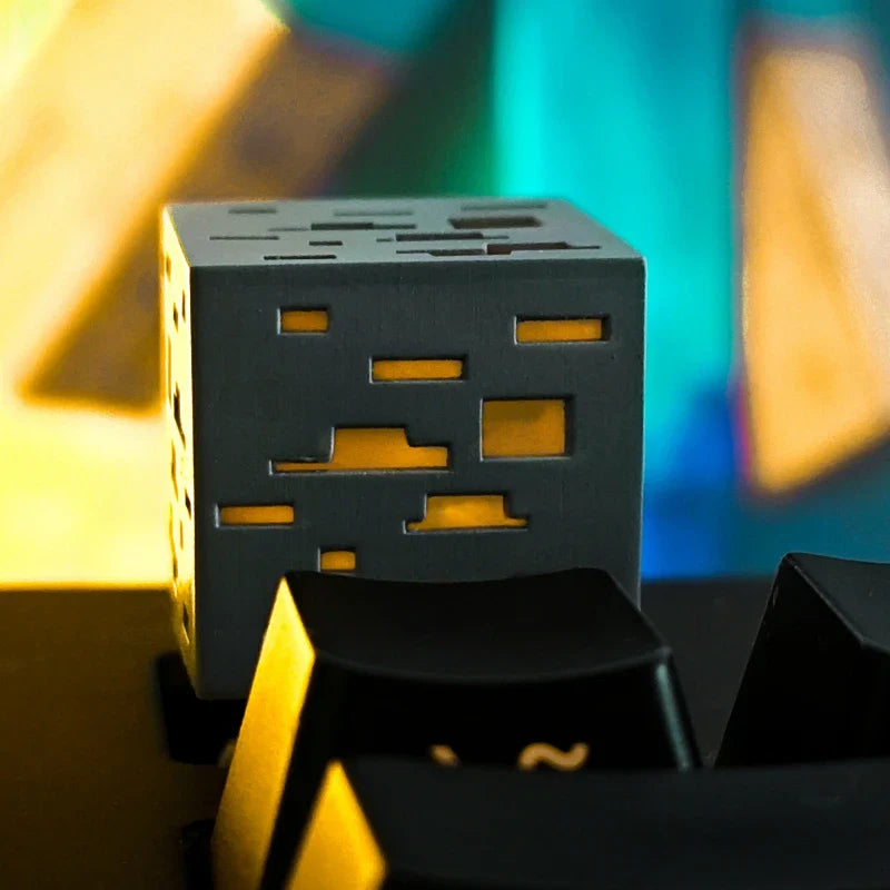 Block World Translucent Ore Keycap Game 3D Resin MX Switch Hand Polished Coloring ESC Keycap for Mechanical Keyboard Accessories