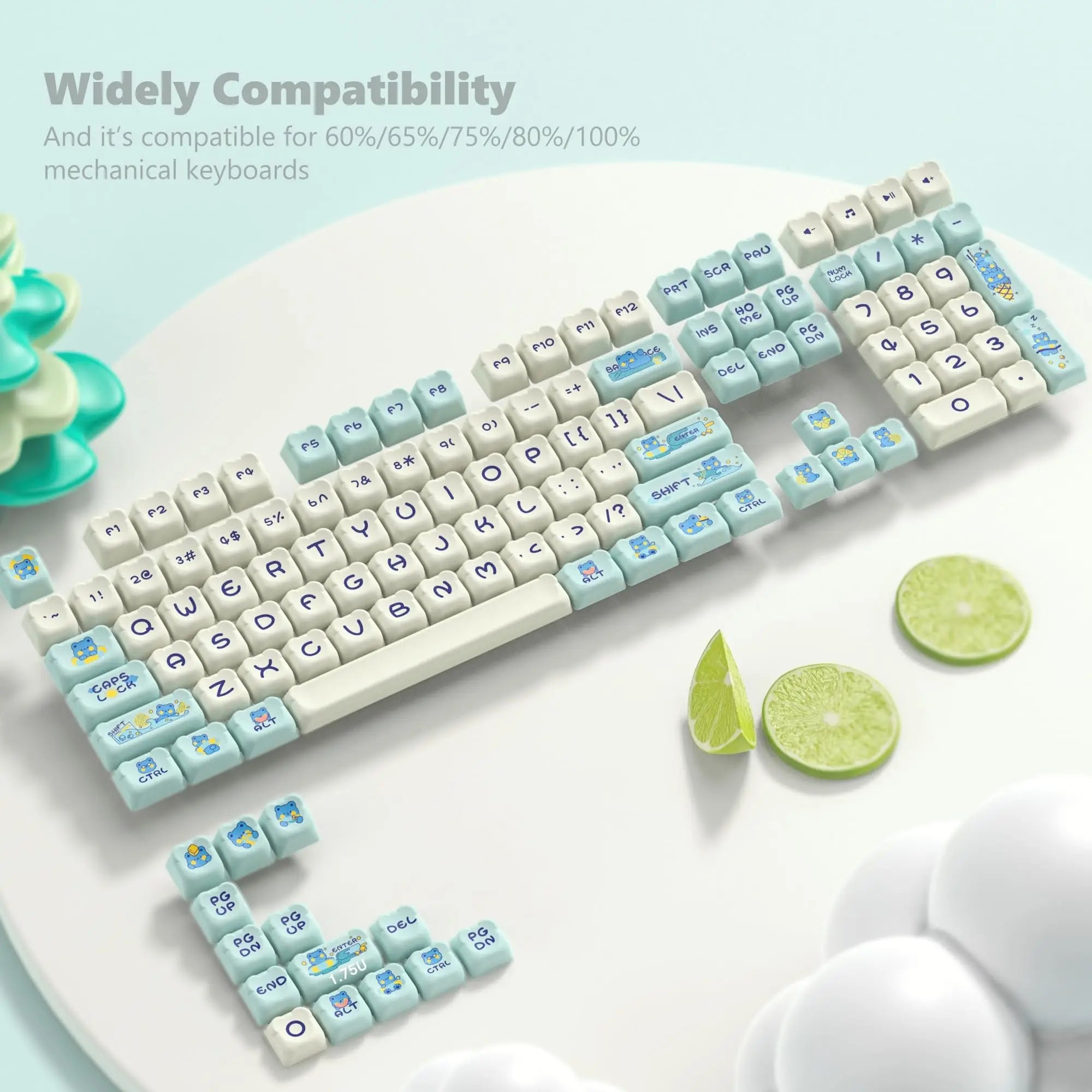 143 keys Coffee Cat  PBT Keycap 5 Sides DYE-SUB XDA Profile Customized Keycaps For Cherry MX Switch Gamer Mechanical Keyboards
