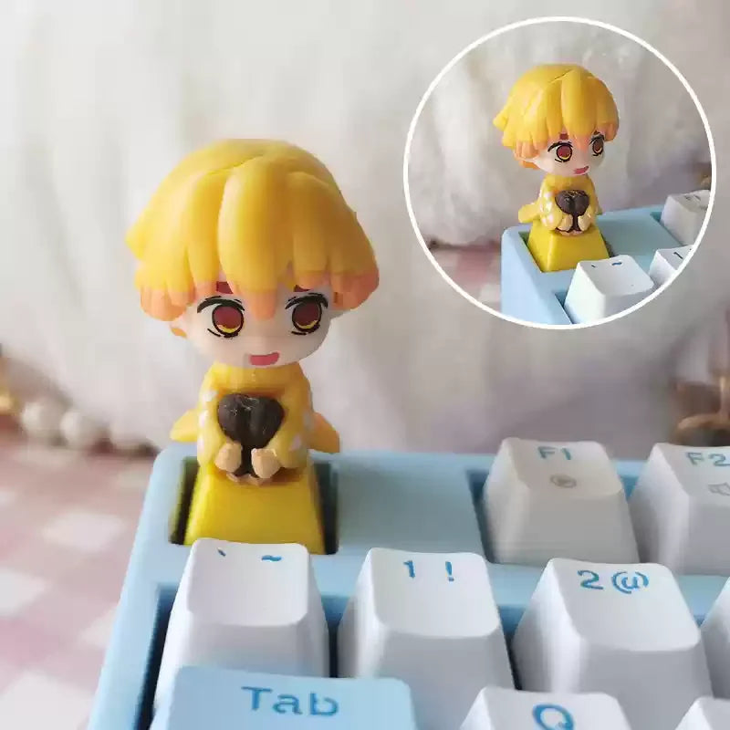 1pcs Demon Slayer Personalized Keycaps Mechanical Keyboard Resin Transparent Single Anime Key Cap Cute Mi Douzi Charcoal Jiro