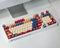 Meow Chef Keycap Set PBT Sublimation Cat Kitchen Cute Keycaps 131 Keys MOA Profile Red Blue Key Caps for DIY Mechanical Keyboard