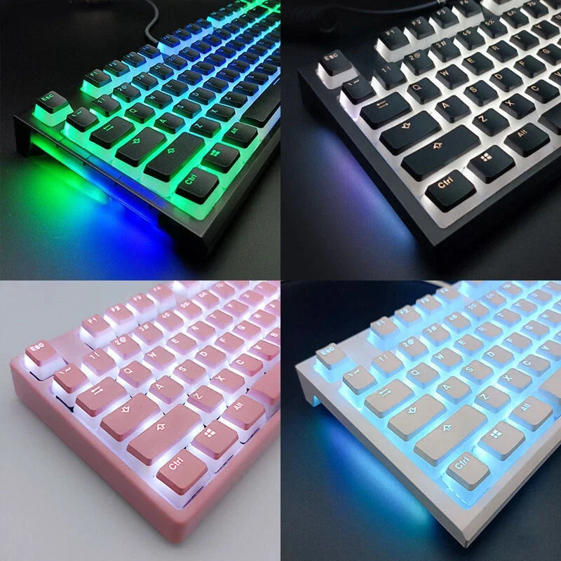 129Keys Pudding Keycap OEM ABS Set Key Cap Ergonomic Cute Key Cap Backlit for Mx Profile Mechanical Keyboard Kit Keycaps