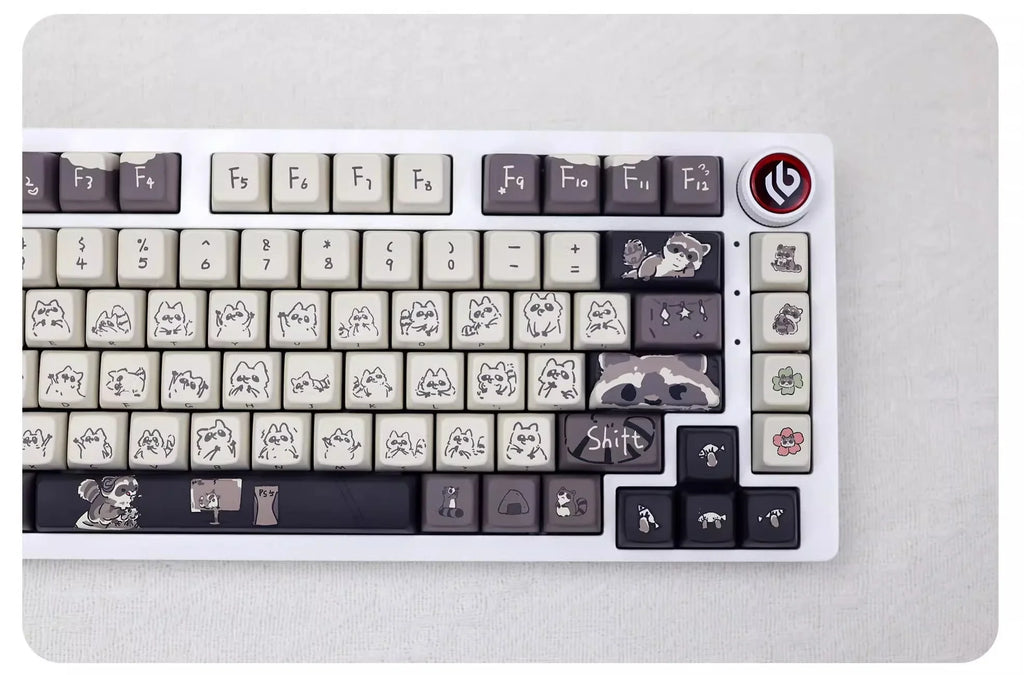 Raccoon/Penguin Keycap 148keys Cherry Side Printed Pbt  Sublimation Mechanical Keyboard Keycaps Customized Cute For Game Office
