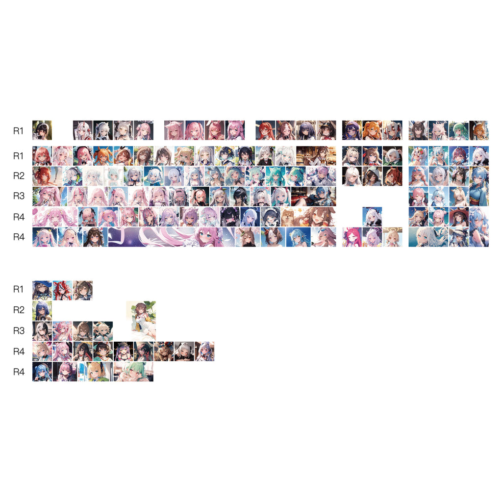 Anime Girls Smile Album Theme Keycap Set 130 Keys Cherry Profile PBT Dye-sublimation MX Switch Keycaps for Mechanical Keyboards