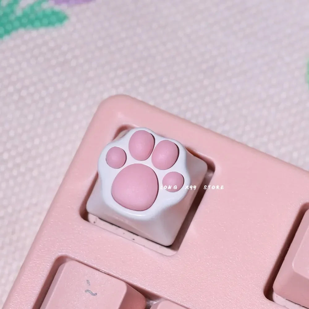 Pink Cute Cartoon Silicone Keycap Personality Soft Feel Cat DIY Artisan Cat Paws Pad Keyboard KeyCaps For Cherry MX Switches