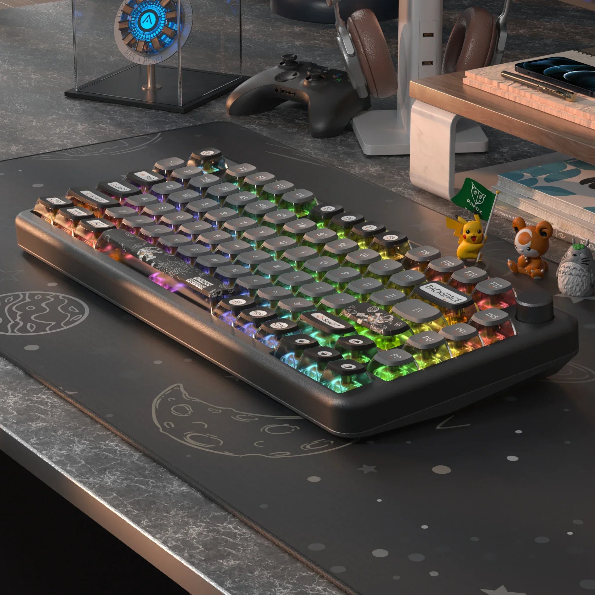 PIIFOX Shanshui Transparent Keycaps XDA Profile PBT Double Thermal Sublimation 117 Keys  Design Color-block Parts Customized DIY