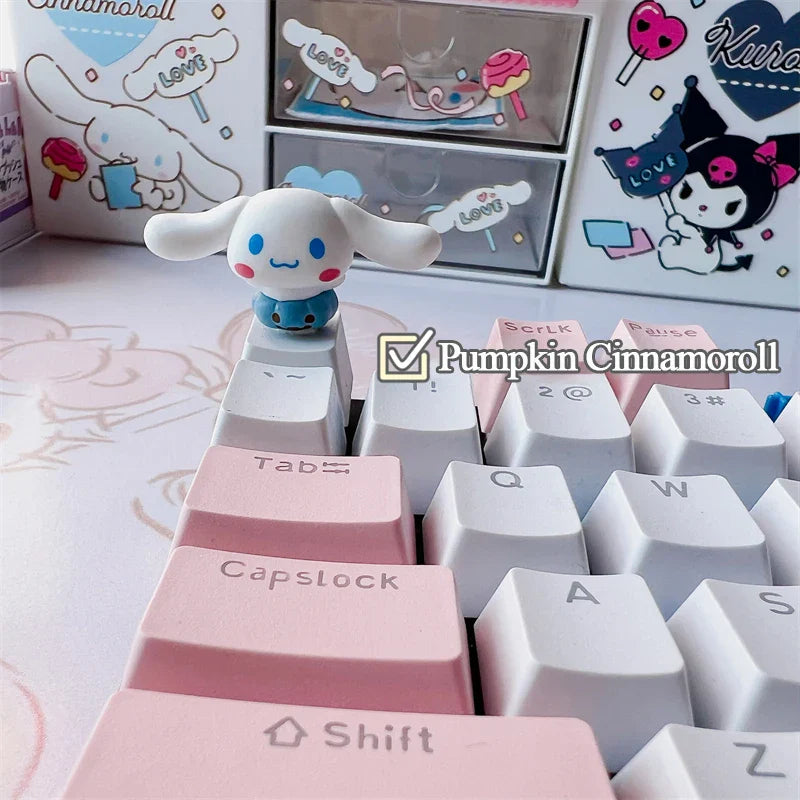 Sanrio Kawaii Cinnamorol Keycaps Mechanical Keyboard Caps Hello Kitty Pochacco Mx Axis Personalized Cartoon Esc Diy Key Cap Game