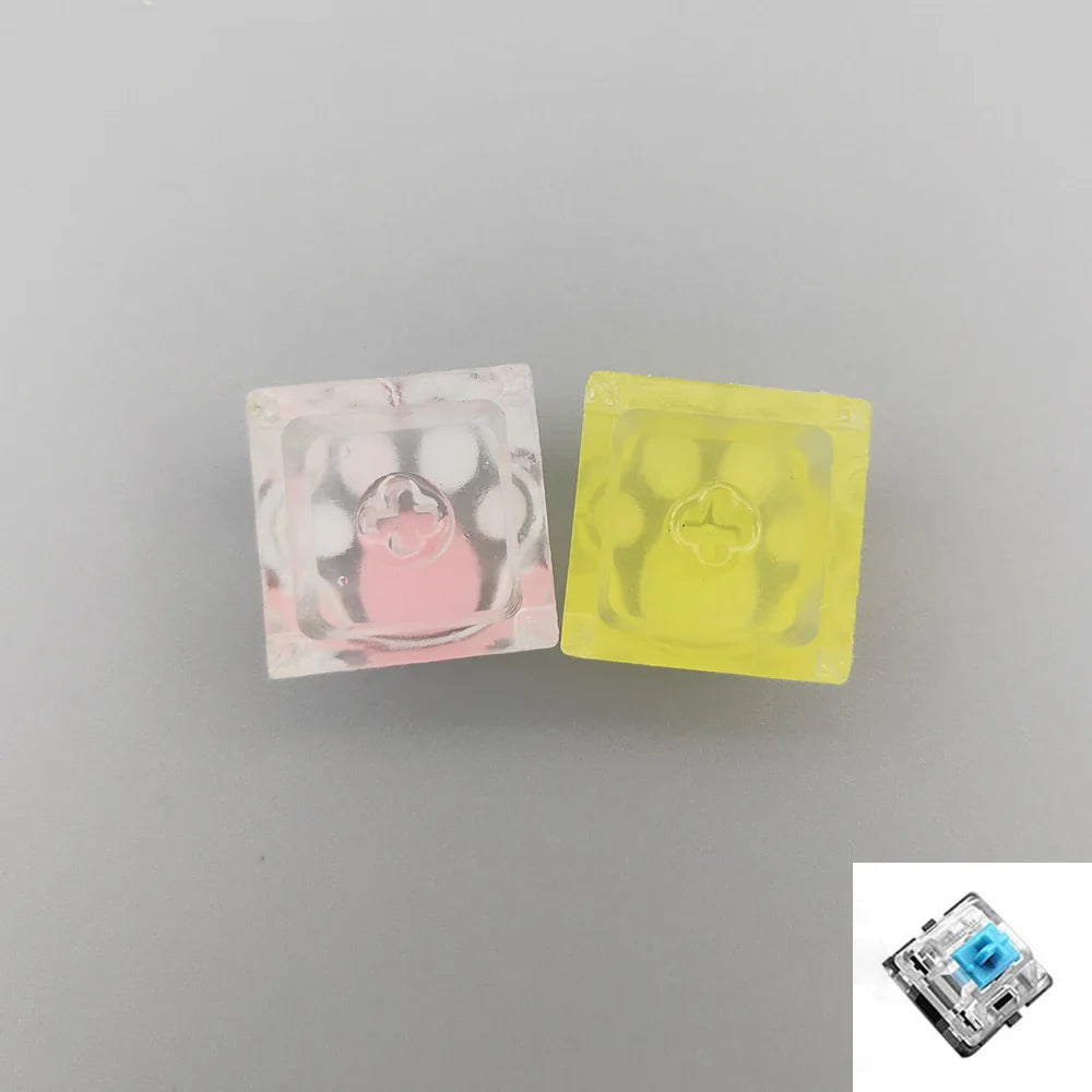 Games Backlit Keycap Cat Paw Cute DIY Key Cap for Mechanical Keyboards Personalized Transparent Crystal Keycap Cherry MX Axis