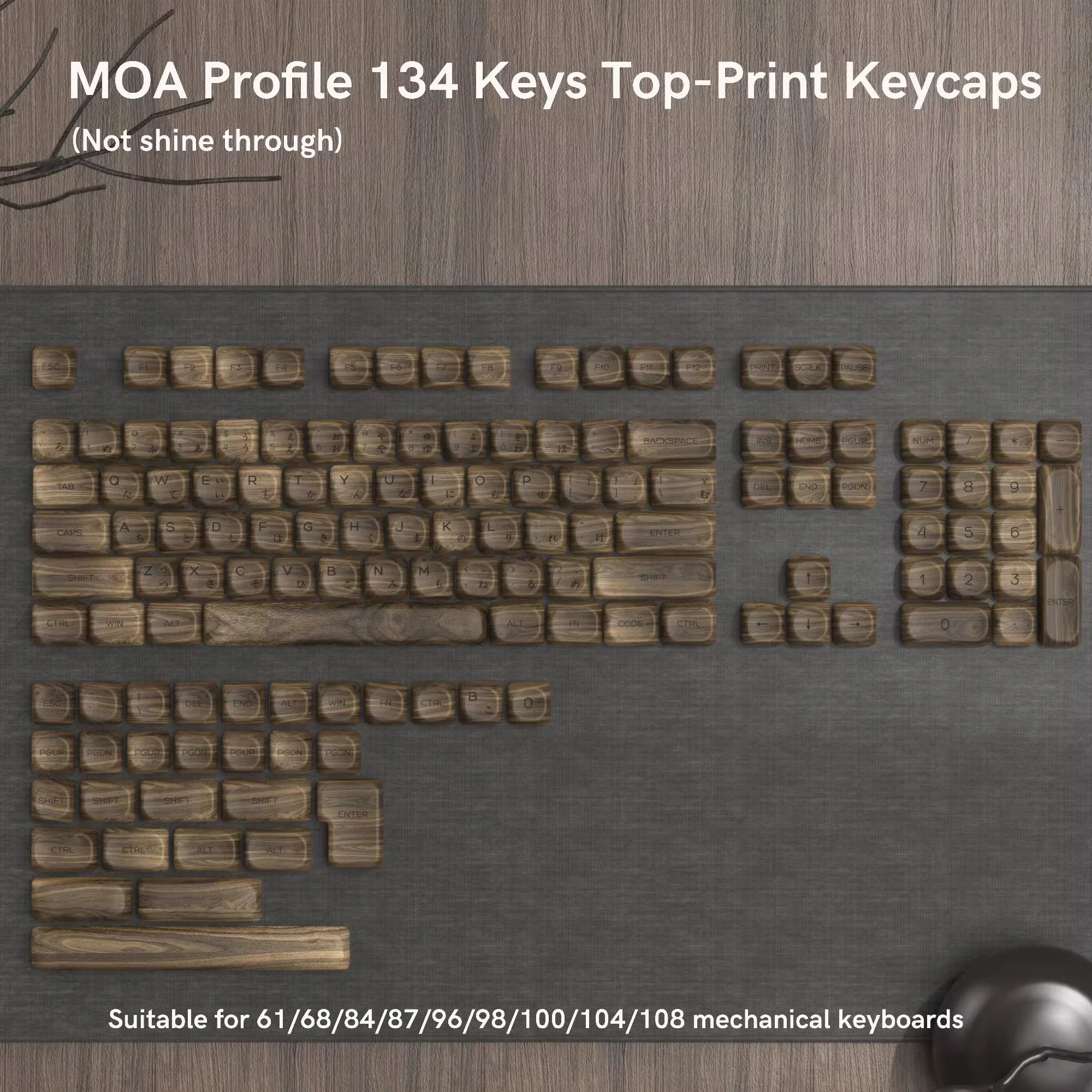134 Keys Pink Cat  MOA Profile PBT Keycaps Customs Dye Sub Key caps for 61/87/104 Cherry MX Switch Gaming Mechanical Keyboard