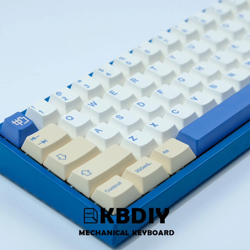 KBDiy GMK Soymilk Keycap 135 Keys PBT Japanese Korean Keycap ISO Enter Cherry Profile for GMK67 K500 Gaming Mechanical Keyboard