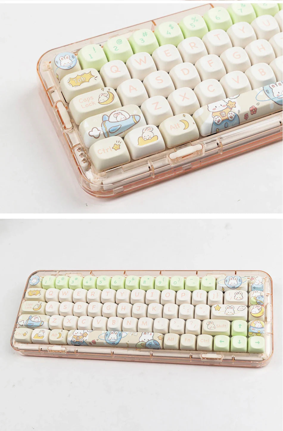 142 Keys MOA Profile Cartoon Theme Keycaps Thermal Five-side Dye-Sublimation Customized Key Caps Kit for Mechanical Keyboard
