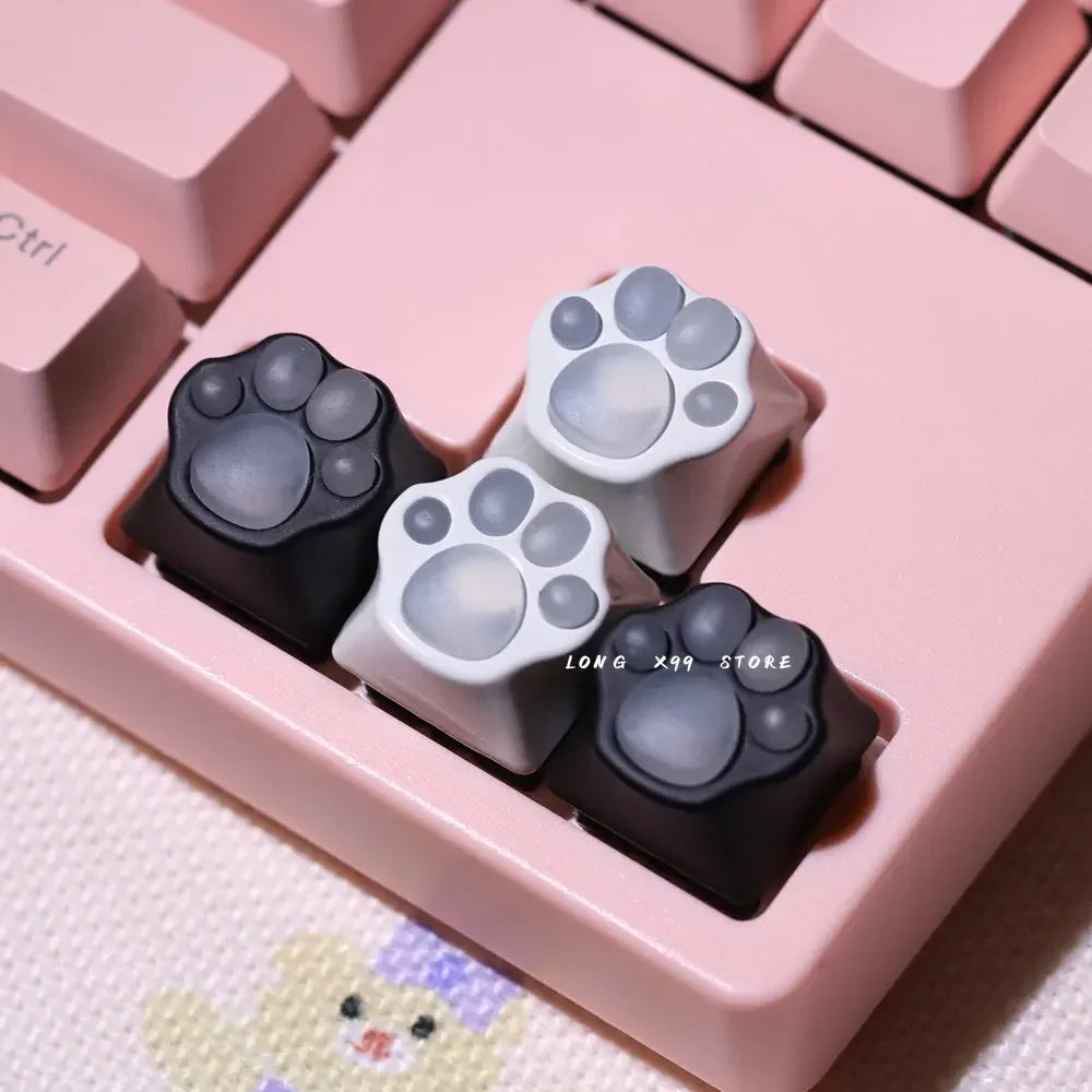 Pink Cute Cartoon Silicone Keycap Personality Soft Feel Cat DIY Artisan Cat Paws Pad Keyboard KeyCaps For Cherry MX Switches