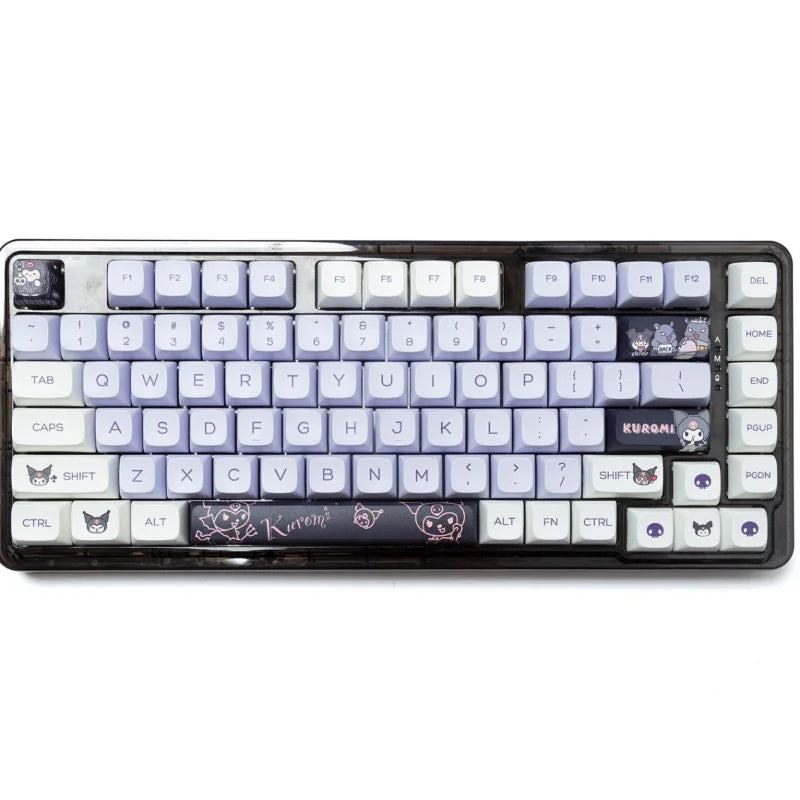 Sanrio Anime Kawaii Kuromi Keycaps  Cartoon Style Mechanical Keyboard Key Caps Cute PBT Key Caps Keyboard Accessories