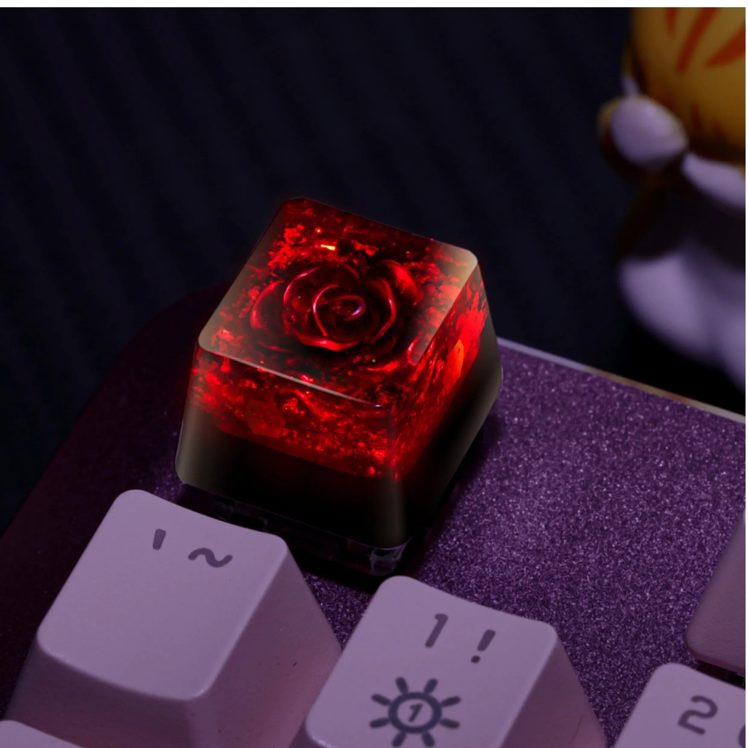 1 Piece Ice Rose/Polar Bear/Steampunk/Gear/Pond Fish/Koi/Stars Artisan Resin Keycaps ESC Mechanical Backlit Keyboard RGB Keycap