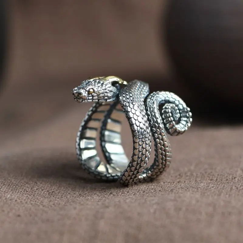 Retro Domineering Ethnic Style Fire-Breathing Dragon Ring Men\\'s Charm Open Ring Punk Motorcycle Rider Jewelry Accessories