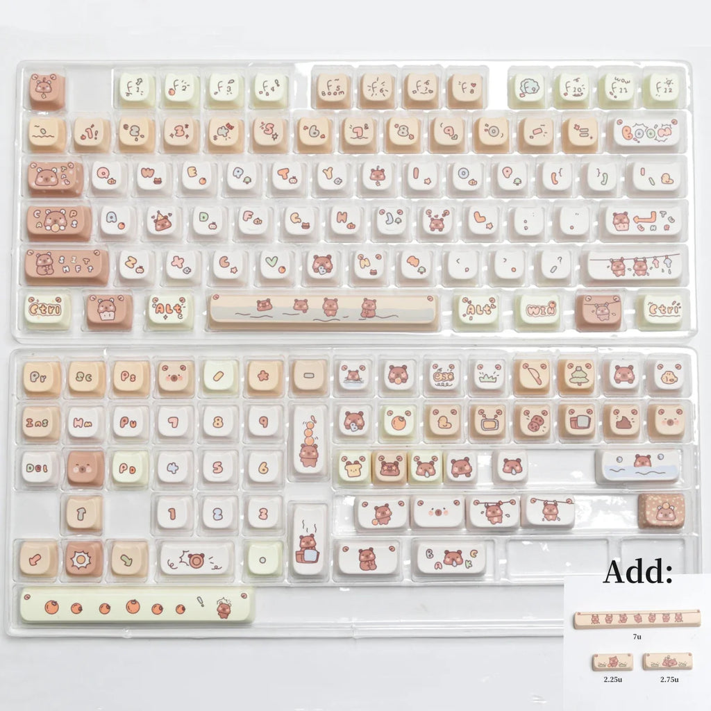 JCM MAO Profile Ear KeyCap Kindergarten Picabara Anime Cute Cat Keycaps for MX Switch Gaming Mechanical Keyboard GK75