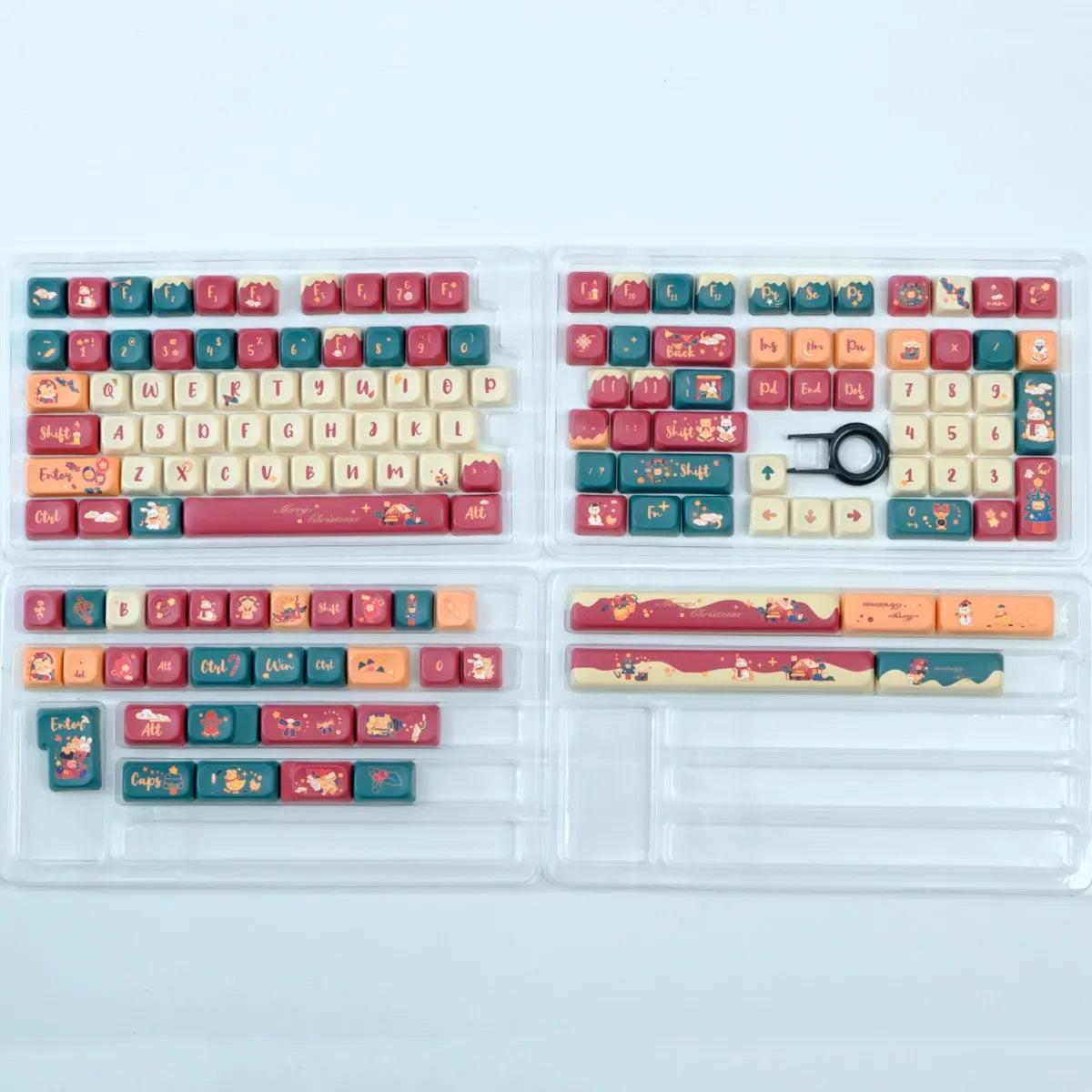 PBT Material Colorful rabbit and bear Dye Sublimation FOA Profile Keycap Set For MX switches Gaming Mechanical Keyboard
