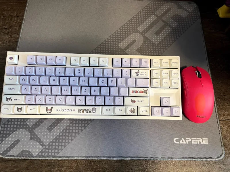 Sanrio Anime Kawaii Kuromi Keycaps  Cartoon Style Mechanical Keyboard Key Caps Cute PBT Key Caps Keyboard Accessories