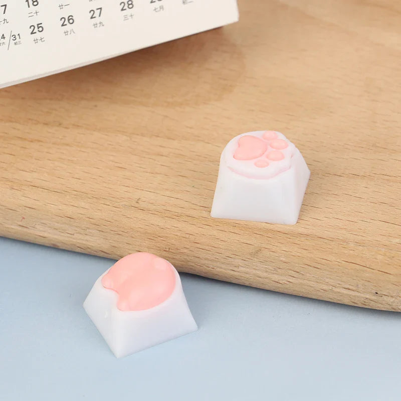 1PC Cute Cat Paw Keycaps For Mechanical Keyboard Cherry MX Switch DIY Key Cap Soft Silicone Keycup Artisan Pink Color