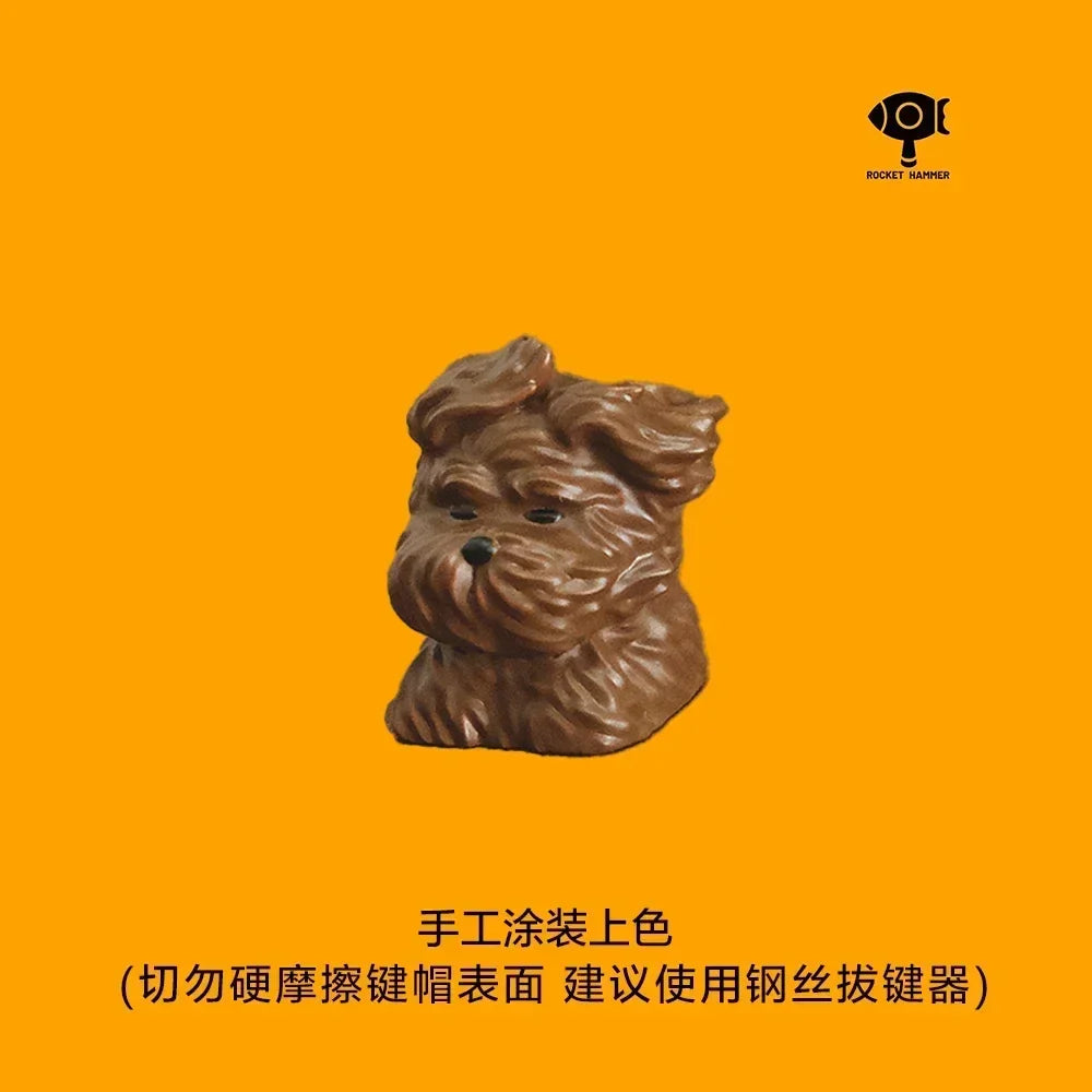 Kawaii Schnauzer Keycaps ABS Resin Personalized Mechanical Keyboard Accessories Puppy Animal Cherry MX 1U Handmade Keycap Gifts