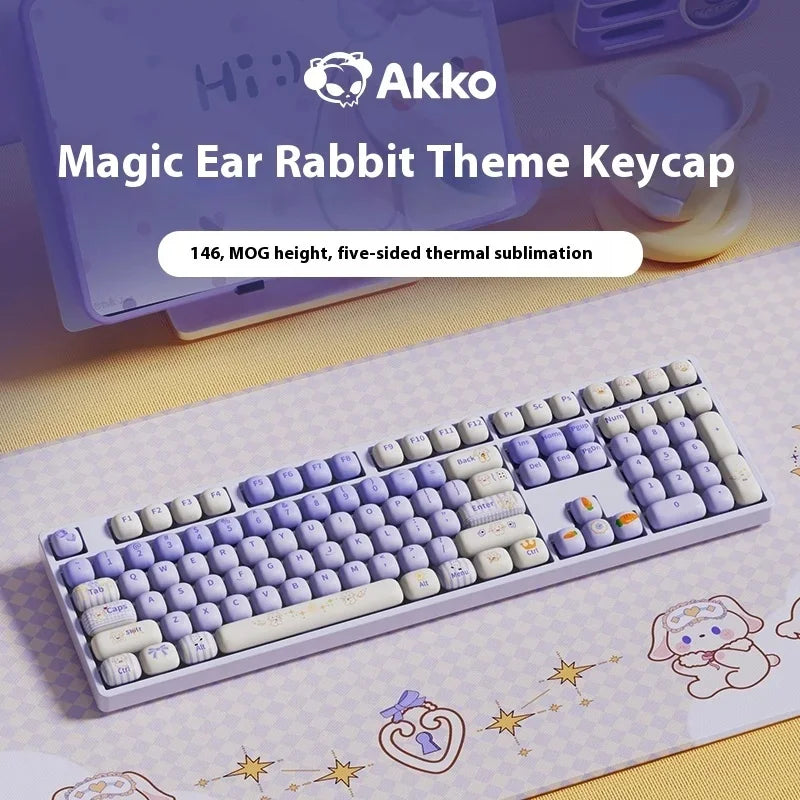 Akko Mechanical Keyboard Keycaps Mog Height 146 Keys Customization Keycap Pbt Thermal Sublimation Office Gaming Accessories Gift