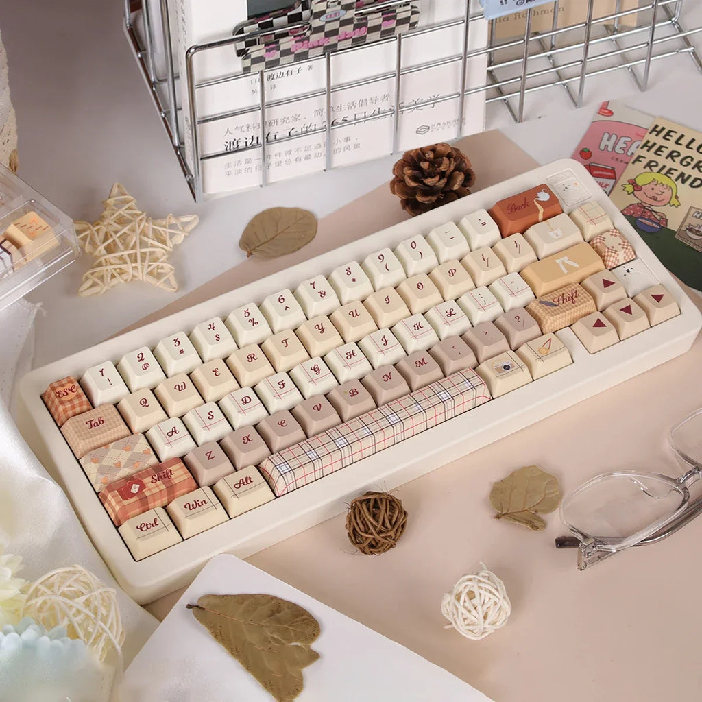Autumn Colors of England Theme Keycaps Set PBT Keyboard Caps Custom 152 Keys Cherry Profile  Keycaps for Mechanical Keyboard