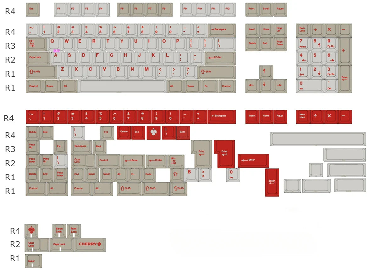 GMK Red Alert Theme Keycaps Cherry Profile PBT Thermal Sublimation Keycap Customized Keycaps Compatible with Mechanical Keyboard