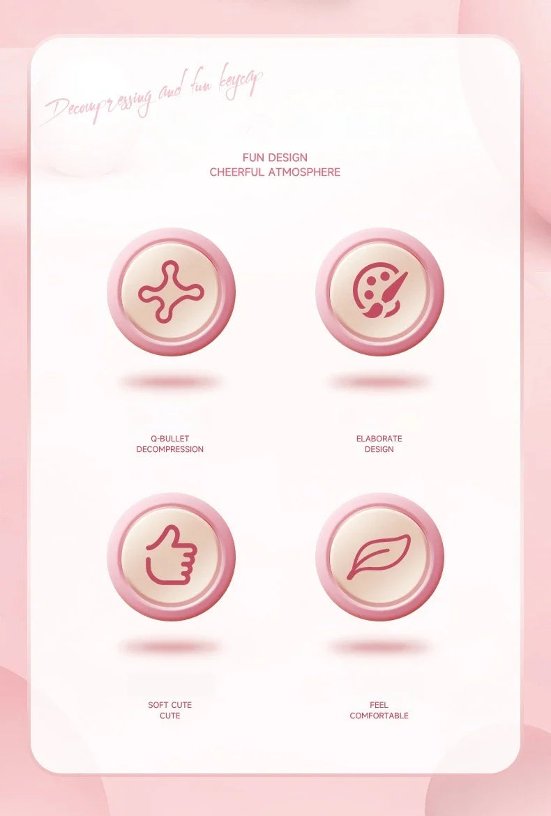 AKKO Keycap Soft Cute Cat Claw Rock Paper Scissors Like Kawaii Keycaps PC Silicone OEM Height ABS Material Girl Custom Key Caps
