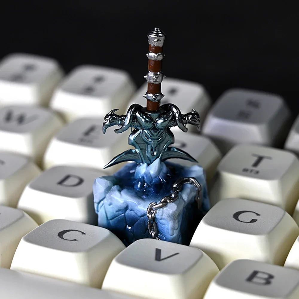 World of Warcraft Frostmourne Artisan Resin Keycaps 1u ESC Custom MX Switch Handmade Anime Key Caps For Mechanical Keyboard Gift