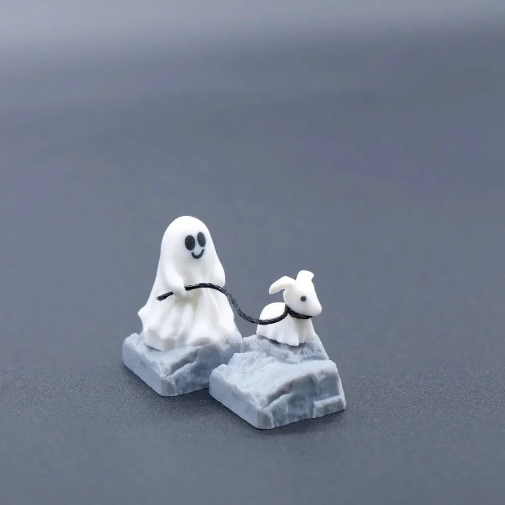Ghost Dog Theme Keycap Resin Personality Custom Magnetic Keyboard Cap Cherry MX 1U KeyCap for Mechanical Keyboard Accessories