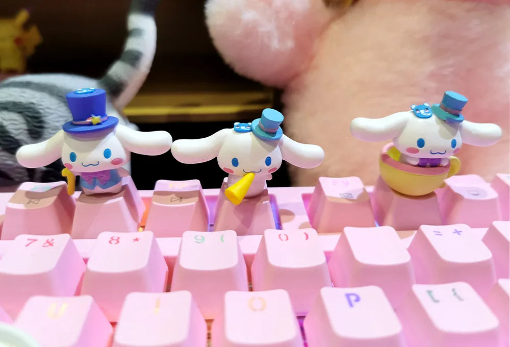 Sanrio Kawaii Cinnamorol Keycaps Mechanical Keyboard Caps Hello Kitty Pochacco Mx Axis Personalized Cartoon Esc Diy Key Cap Game