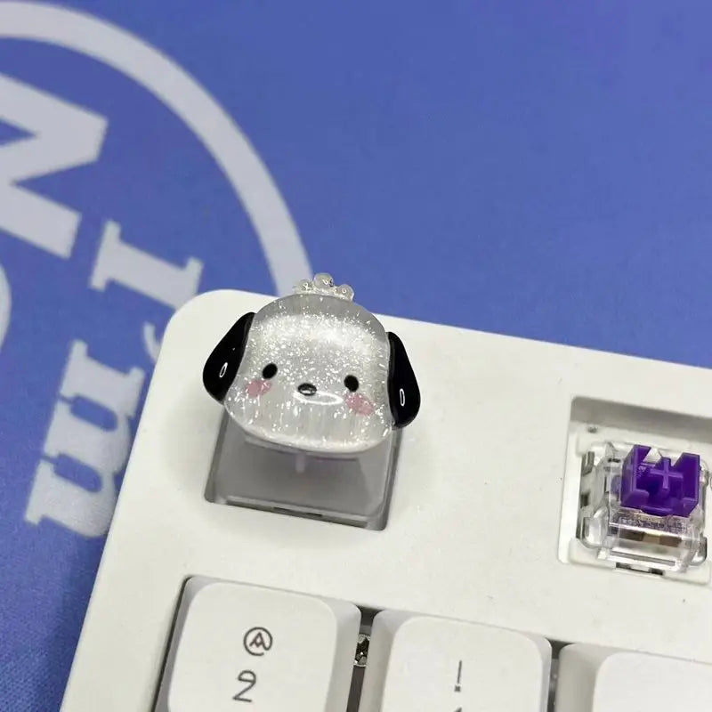 Sanrio anime Pom Purin keycap mechanical keyboard Melody Kuromi cartoon cute girl translucent keycap New Year's gift