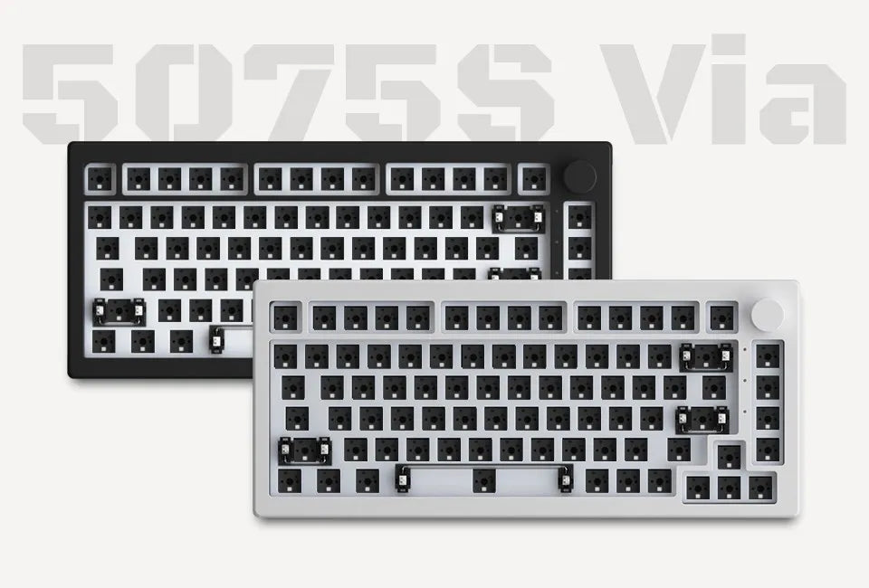 Akko 5075S VIA Kit 75% Barebone Keyboard Kit Custom Mechanical Gaming Keyboard RGB ANSI/ISO 3/5-Pin Hot-swappable Gasket Mounted