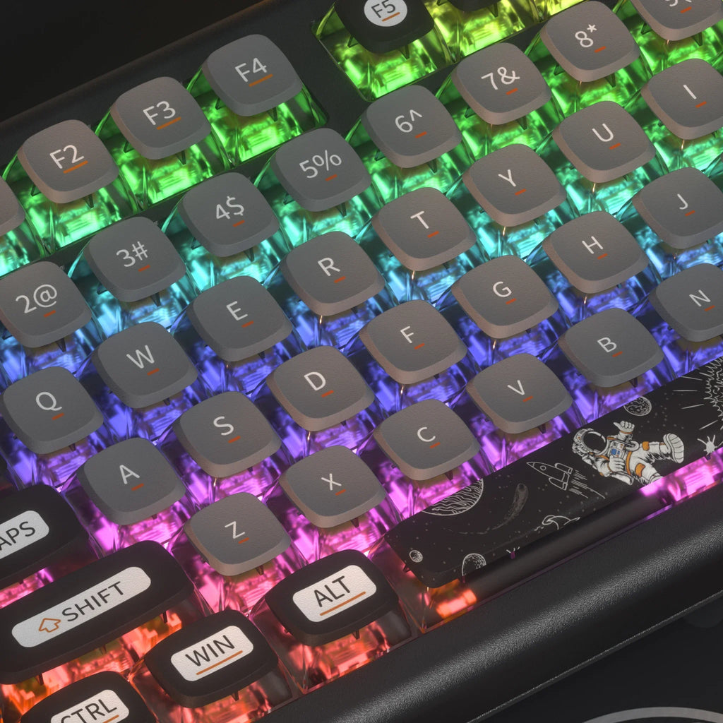 PIIFOX Shanshui Transparent Keycaps XDA Profile PBT Double Thermal Sublimation 117 Keys  Design Color-block Parts Customized DIY