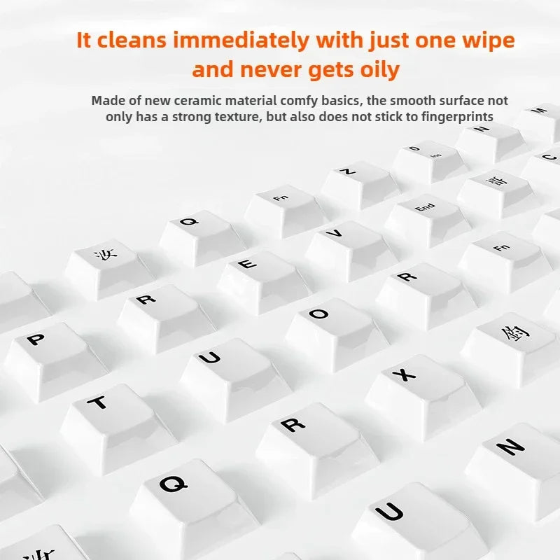 Ceramic Keycaps Set 123/101-key Smooth Surface Tough and Resistant To Falling HIFI Cross Axis Mechanical Keyboard WASD Keycap