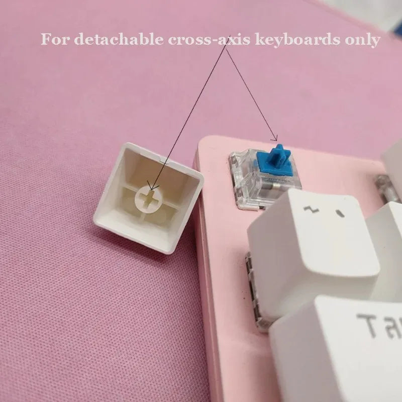 Sanrio Kawaii Cinnamoroll Keycaps  Cartoon Style PBT Mechanical Keyboard 138 Key Caps CHERRY Highly Cute Keyboard Accessories
