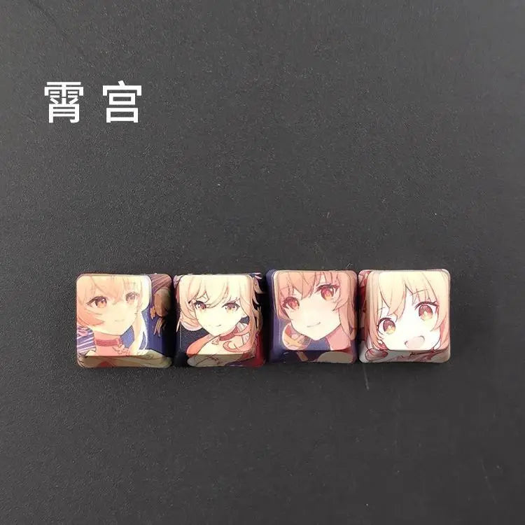Cartoon Anime Genshin Impact Keycap zhongli Mechanical keyboard replacement key R4 PBT thermal sublimation Cherry OEM height