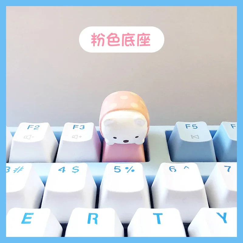 Animal Series Cute Keycap Diy Customized MX Switch Resin ESC Point Keycaps  Mechanical Keyboard Artisan Key Caps Girls Favorites