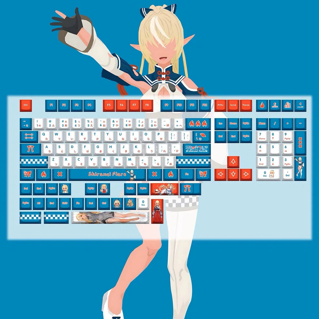 Hololive Vtuber Keycaps Tokoyami Towa Keycap PBT DYE Sublimation Cherry MX Cross Axis Switch Keycap for Mechanical Keyboard
