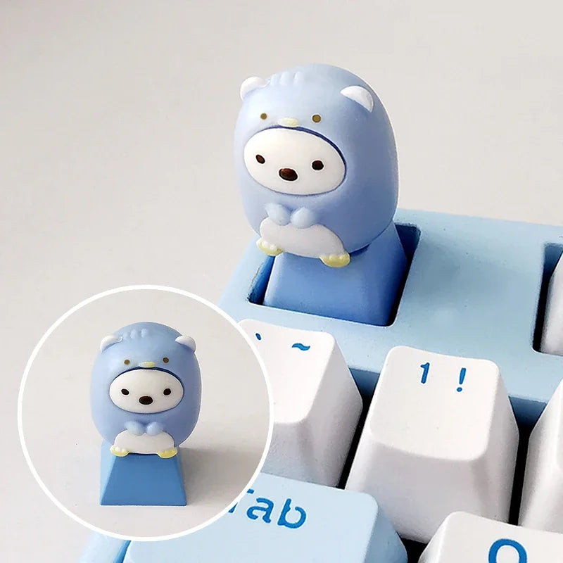 Animal Series Cute Keycap Diy Customized MX Switch Resin ESC Point Keycaps  Mechanical Keyboard Artisan Key Caps Girls Favorites