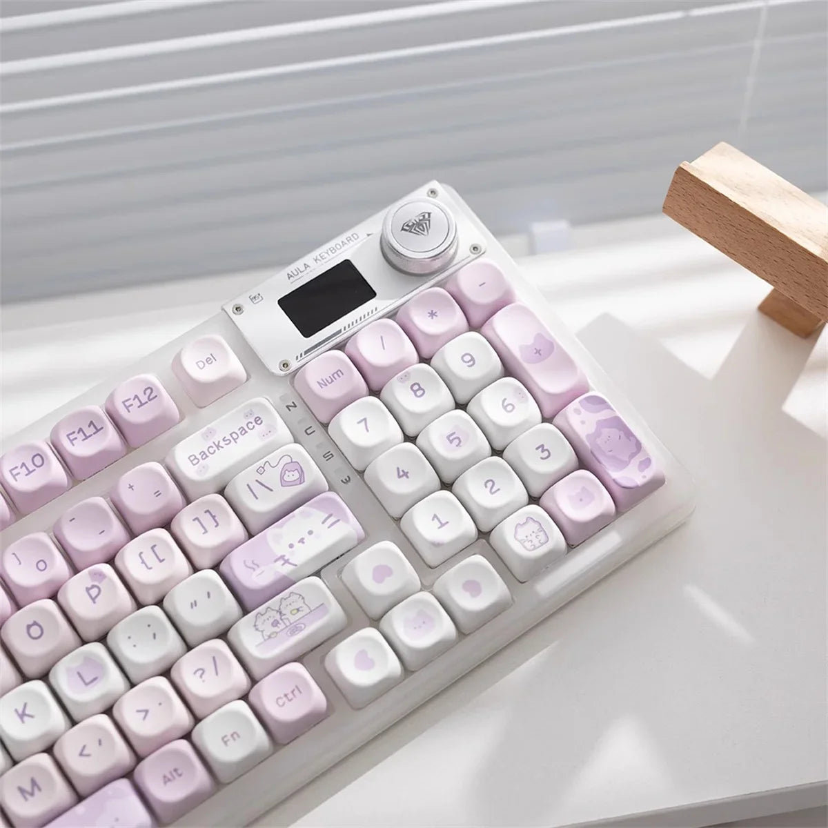 ULSION 132Keys MOA Profile Dog Cat Cartoon Keycaps for 61/64/68/78/84/87/96/104/108 Keys Gaming Mechanical Keyborad MX Swtiches