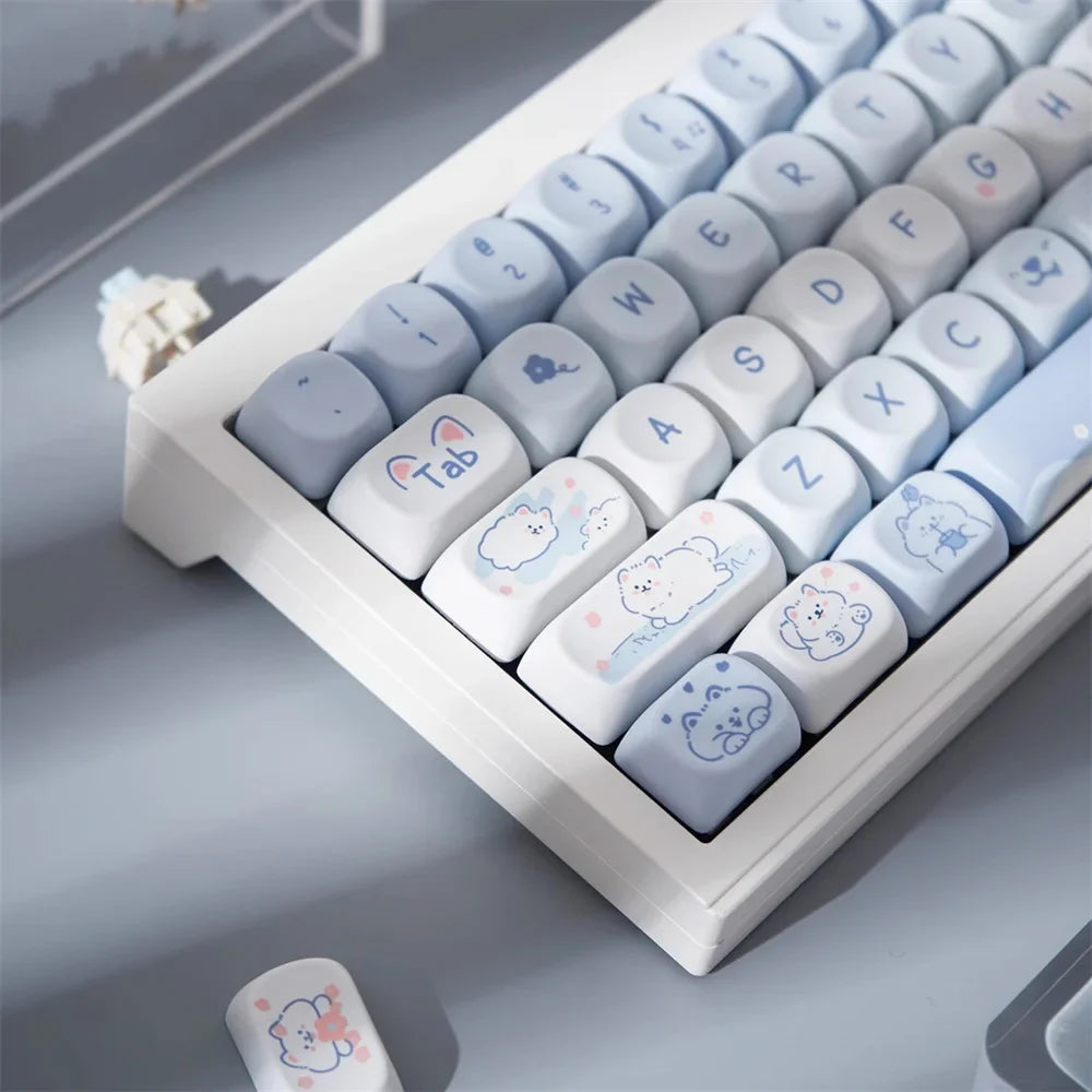 95Keys Matcha Puppy Keycaps MOA Profile PBT Key Caps Kit keyboard kit for 61/64/68/84/75/87Keys GMK67 Mechanical Keyboard Caps